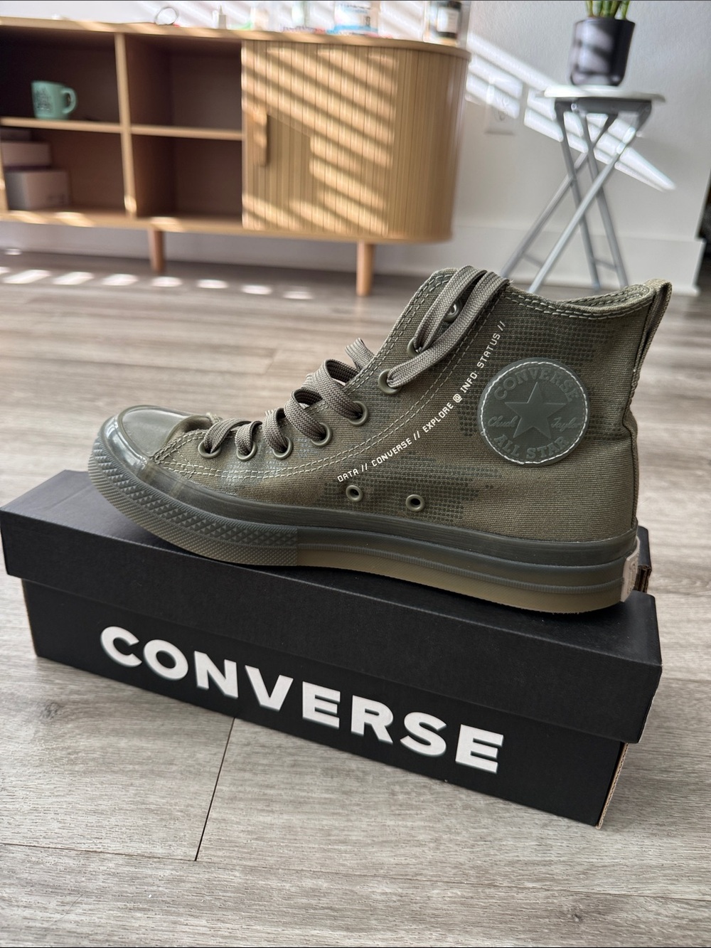 Converse High Top Sneakers in Olive Green